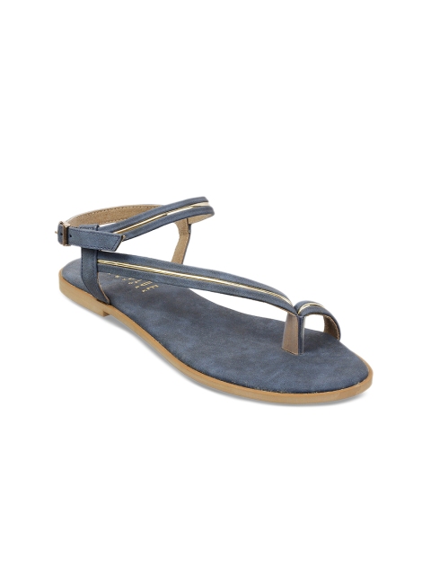 

Wet Blue Women Navy Blue Solid One Toe Flats