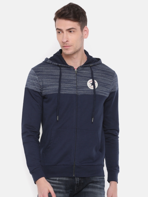 Converse Men Navy Blue Solid Hooded Sweatshirt
