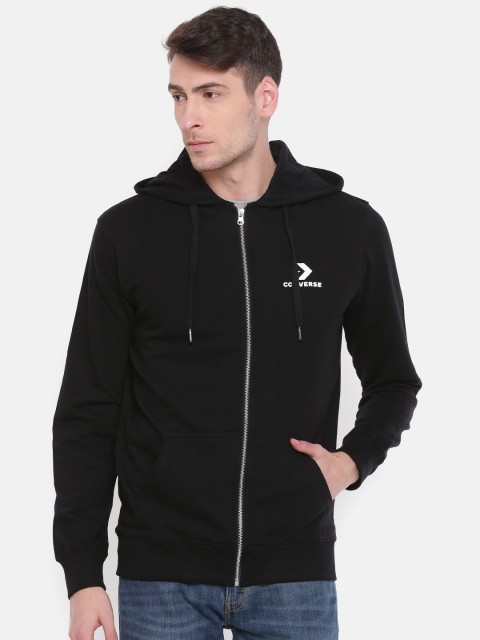 

Converse Men Black Solid Hooded Sweatshirt