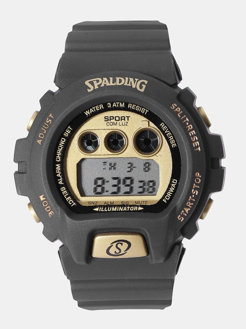 

Spalding Men Gold-Toned Chronograph Digital Watch SP119D