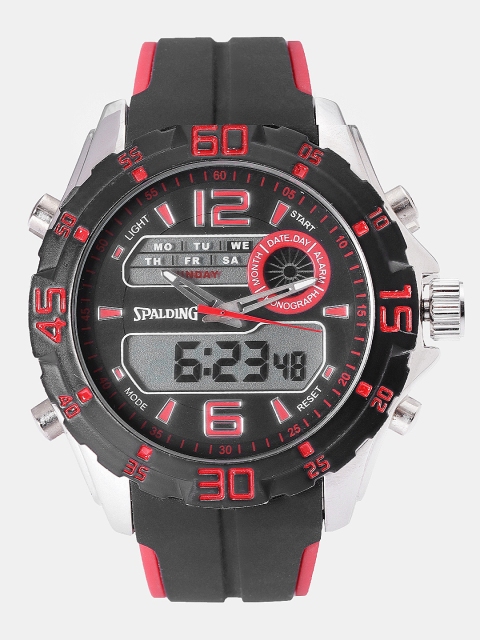 

Spalding Men Black Analogue and Digital Chronograph Watch SP-051-RED_SOR