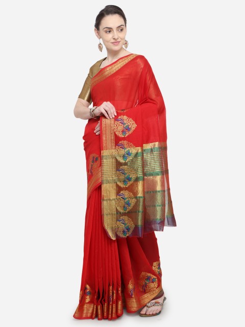 

Ligalz Red Printed Saree