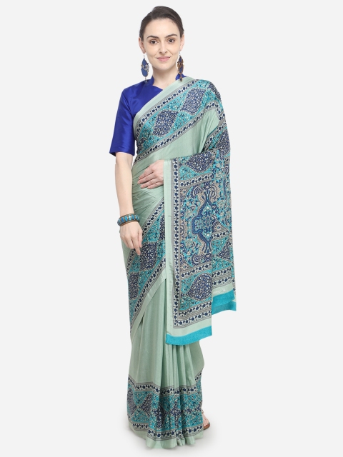 

Ligalz Green & Grey Printed Saree