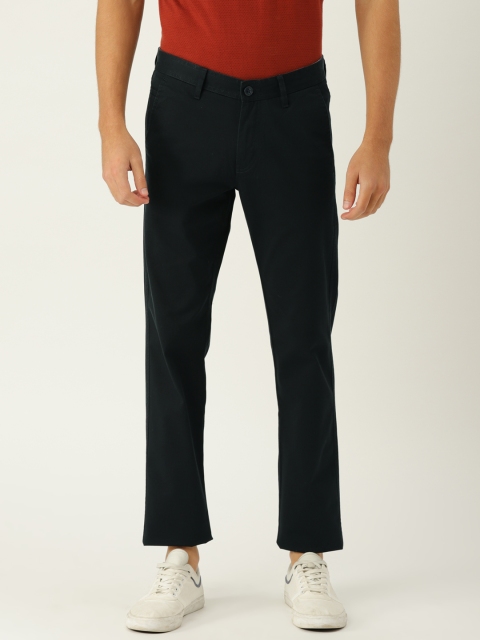 

Van Heusen Sport Men Navy Blue Slim Fit Solid Regular Trousers