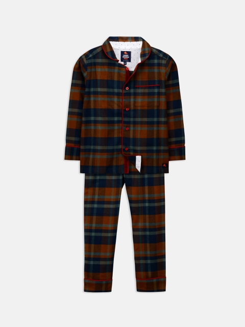 

Cherry Crumble Unisex Brown & Blue Checked Night suit WS-NSUIT-7137