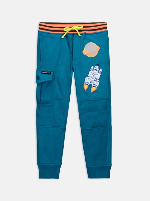 

Cherry Crumble Unisex Blue Slim Fit Applique Joggers