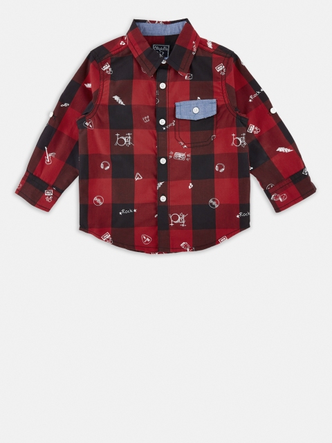 

Chirpie Pie by Pantaloons Boys Red & Black Regular Fit Checked Casual Shirt