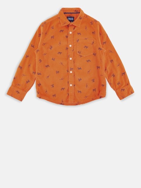 

CHALK by Pantaloons Boys Orange Regular Fit Printed Casual Shirt