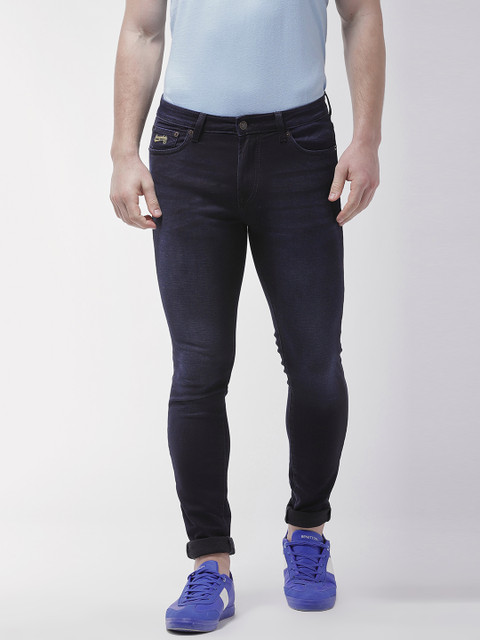 

Aeropostale Men Navy Blue Super Skinny Fit Mid-Rise Clean Look Jeans