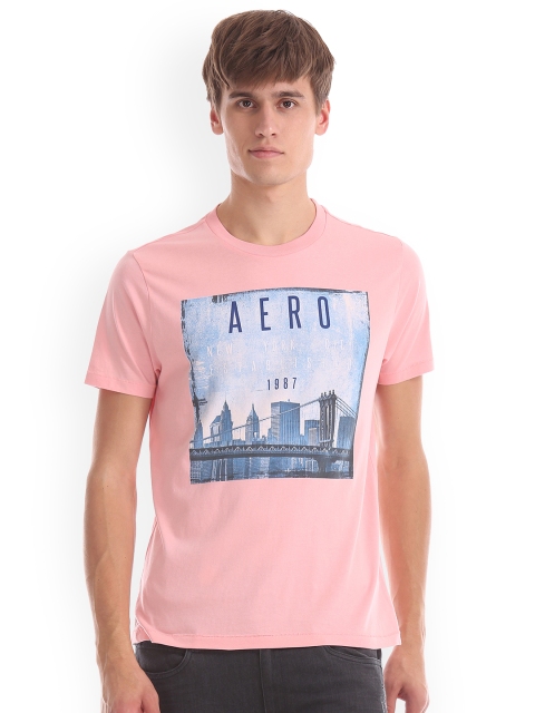 

Aeropostale Men Pink Printed Round Neck T-shirt
