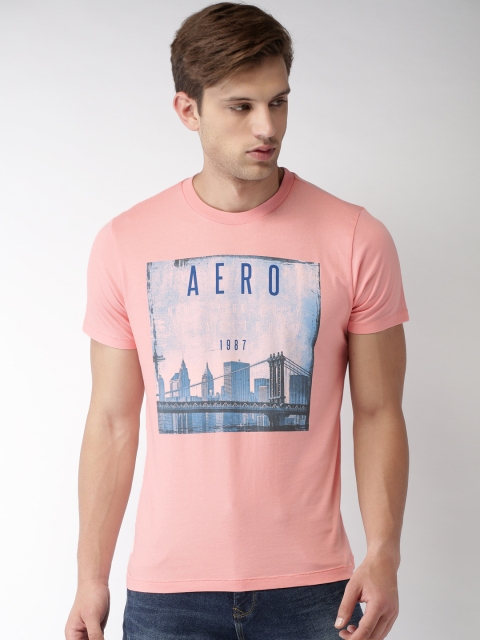 

Aeropostale Men Pink Printed Round Neck T-shirt