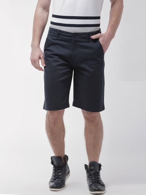 

Aeropostale Men Navy Blue Solid Slim Fit Regular Shorts