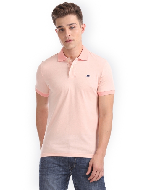 

Aeropostale Men Pink Polo Collar T-shirt