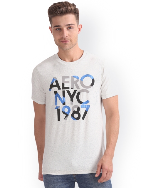 

Aeropostale Men Grey Printed Round Neck T-shirt
