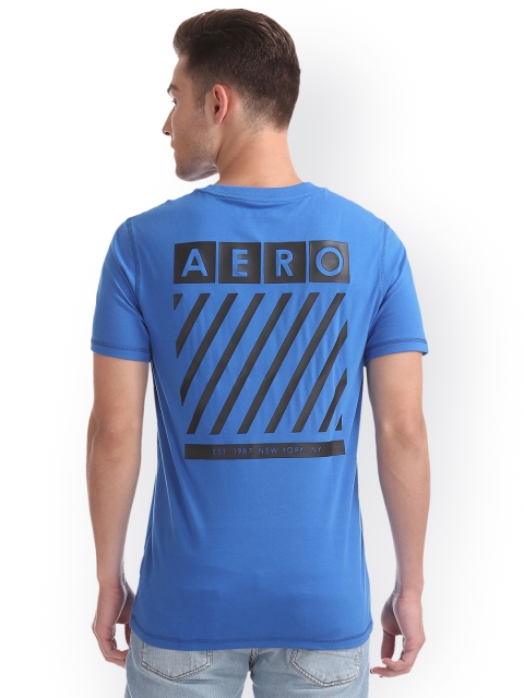 

Aeropostale Men Blue Round Neck T-shirt