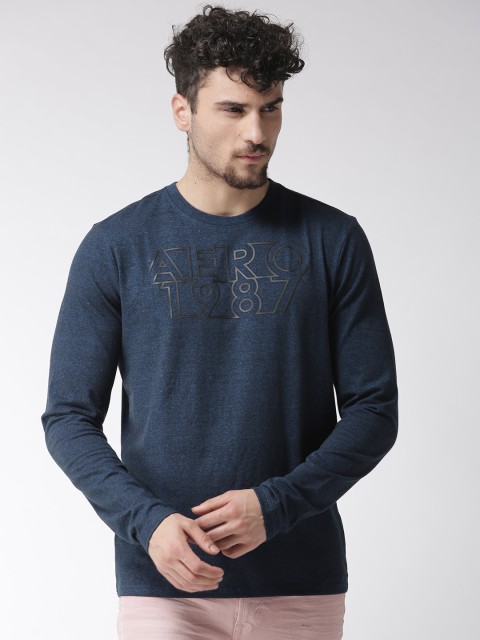 

Aeropostale Men Navy Blue Printed Round Neck T-shirt