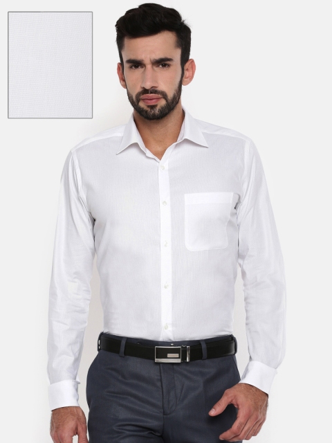 

Raymond Men White Slim Fit Self Design Formal Shirt