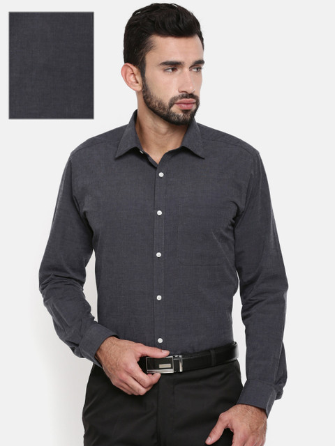 

Raymond Men Grey Slim Fit Self Design Formal Shirt