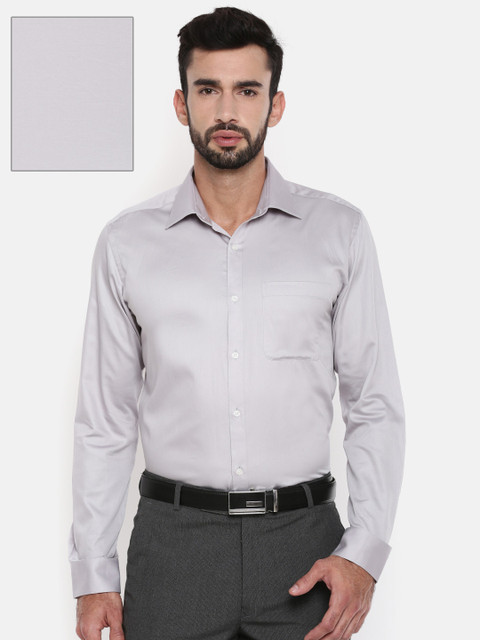 

Raymond Men Grey Slim Fit Self Design Formal Shirt