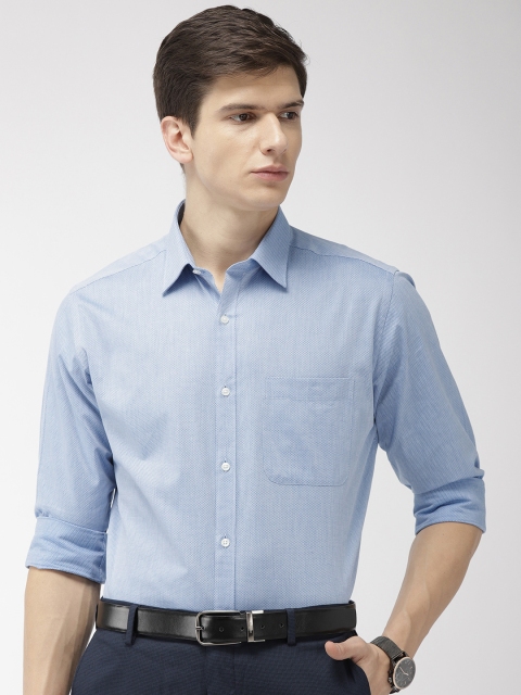 

Raymond Men Blue Slim Fit Self Design Formal Shirt