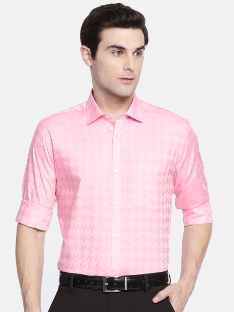 

Park Avenue Men Pink & White Slim Fit Self Design Formal Shirt