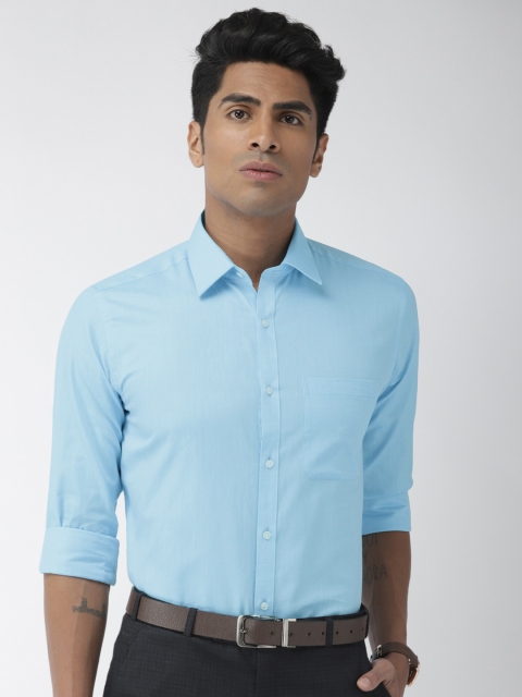 

Raymond Men Blue & White Slim Fit Solid Formal Shirt