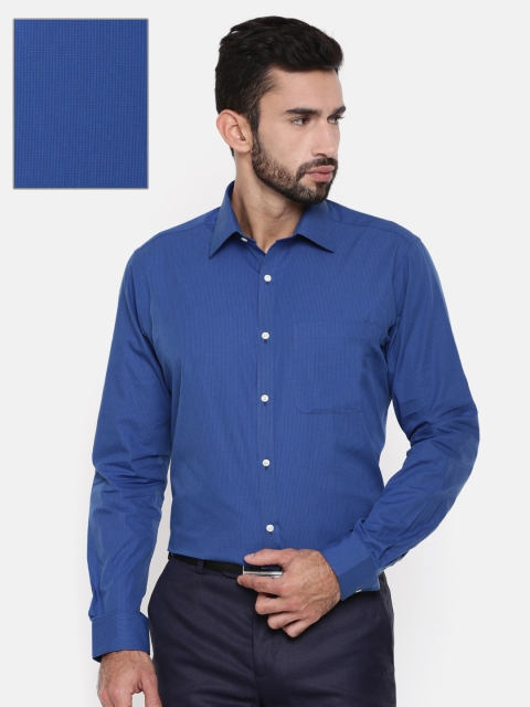 

Raymond Men Blue Slim Fit Checked Formal Shirt