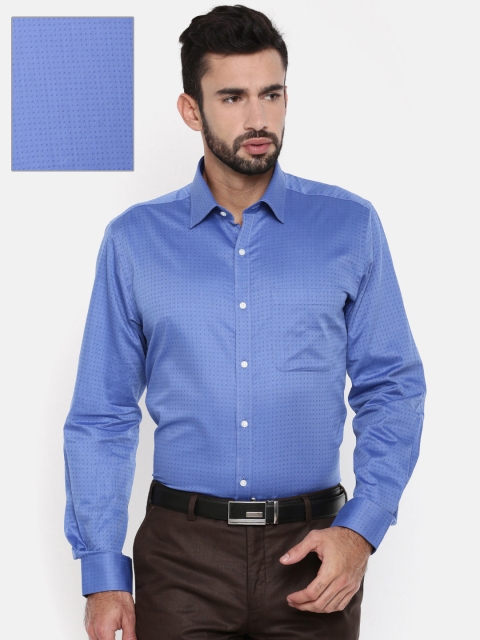 

Raymond Men Blue Slim Fit Self-Design Formal Shirt