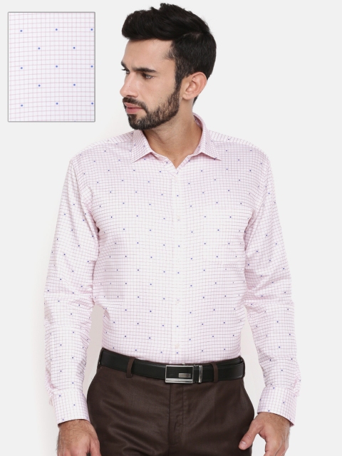 

Park Avenue Men Red & White Slim Fit Checked Formal Shirt