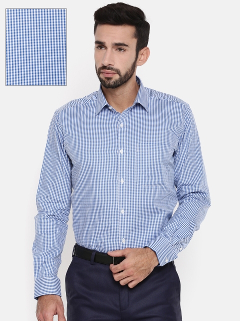 

Raymond Men Blue & White Slim Fit Checked Formal Shirt