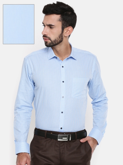 

Park Avenue Men Blue & White Slim Fit Checked Formal Shirt