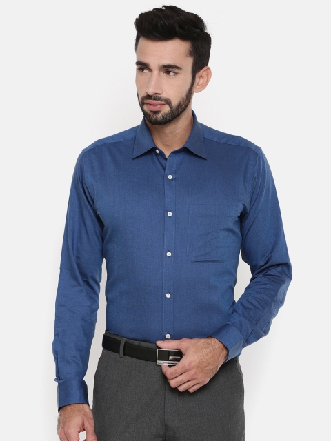 

Raymond Men Blue Slim Fit Self-Design Formal Shirt