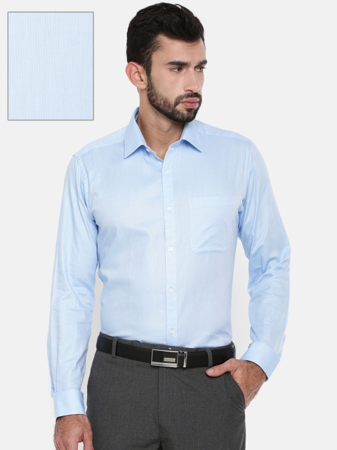 

Raymond Men Blue Slim Fit Self Design Formal Shirt