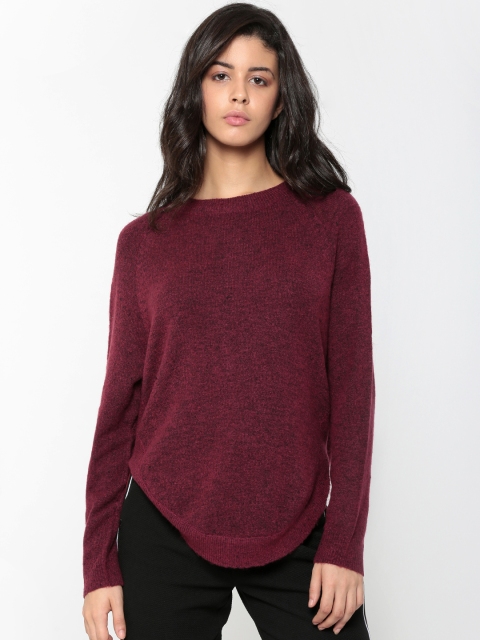 

ONLY Women Red Solid Pullover Sweater