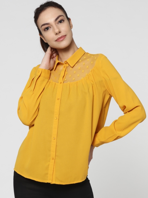 

ONLY Women Yellow Solid Regular Fit Shirt