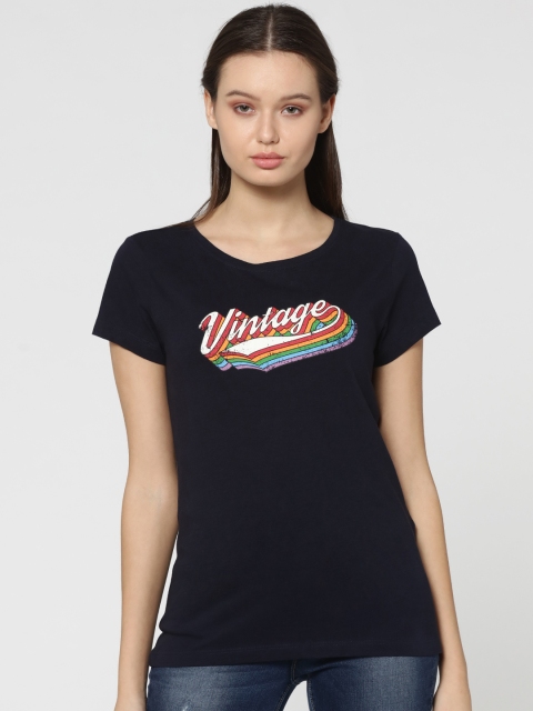 

ONLY Black Printed T-shirt, Blue