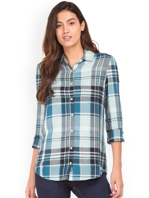 

Aeropostale Women Blue Casual Shirt