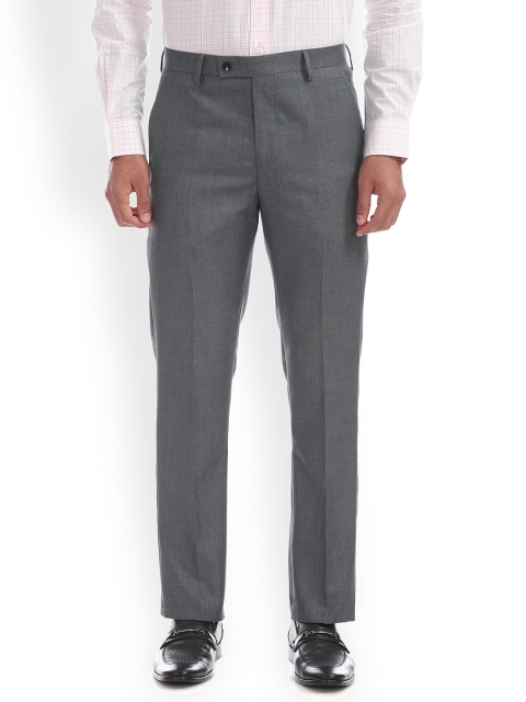 

Arrow Men Grey Tapered Fit Solid Regular Trousers