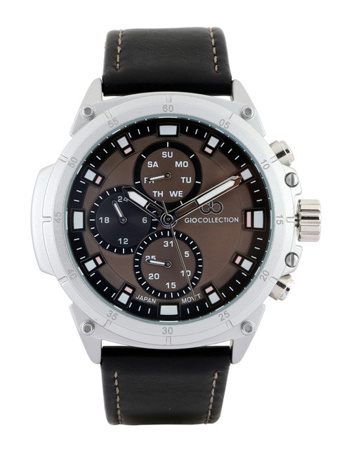 

GIO COLLECTION Men Black Analogue Leather Watch G1043-01