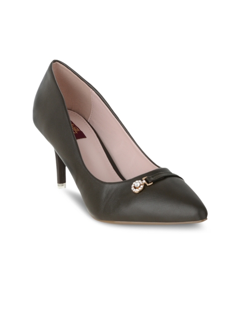 

SHUZ TOUCH Women Olive Green Solid Pumps