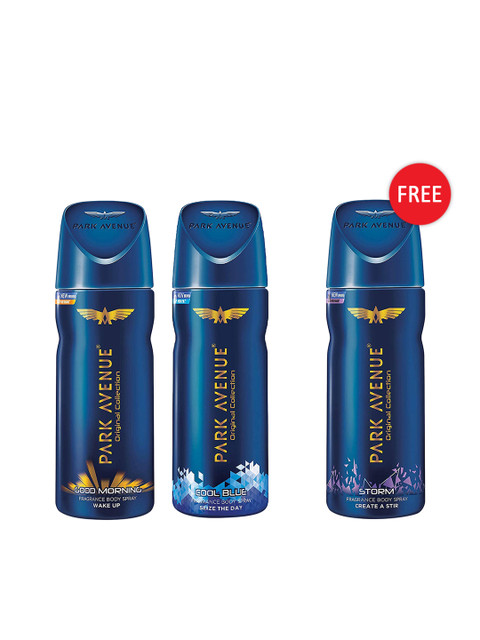 

Park Avenue Men Original Collection Pack of 3 Deodorants, Blue
