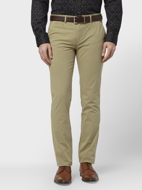 

Park Avenue Men Khaki Slim Fit Solid Formal Trousers