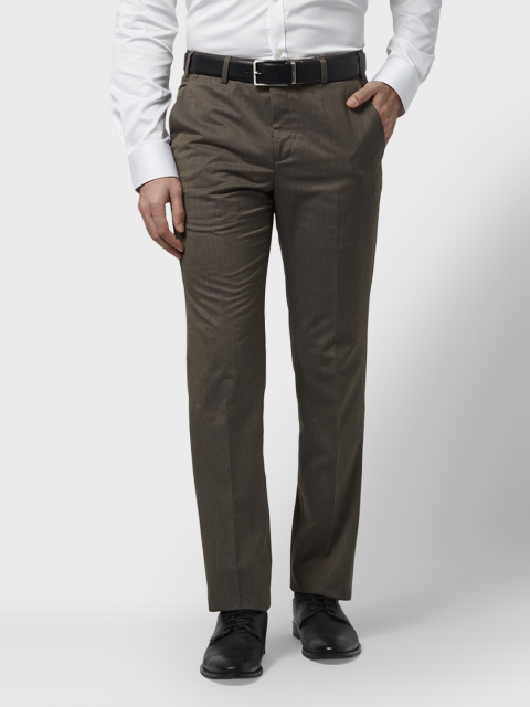 

Park Avenue Men Brown Slim Fit Solid Formal Trousers