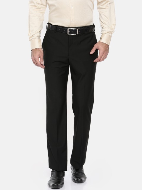 

Park Avenue Men Black Slim Fit Solid Formal Trousers