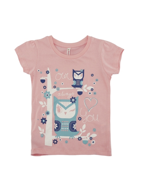 

CHALK by Pantaloons Girls Pink Printed Round Neck T-shirt