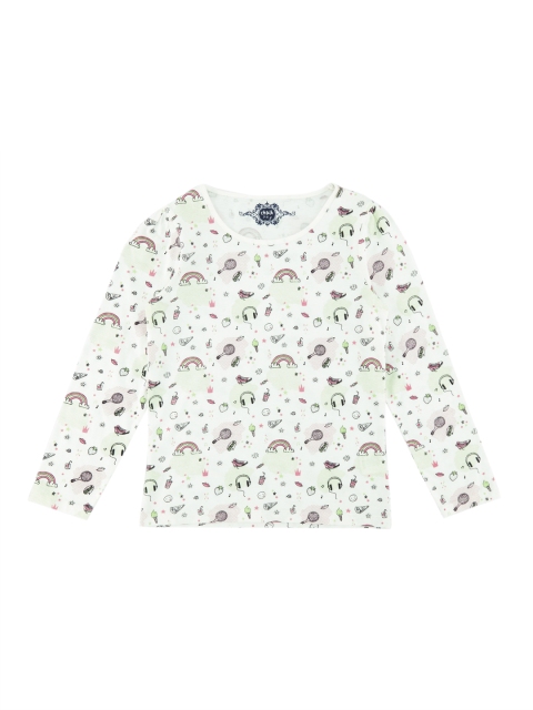 

CHALK by Pantaloons Girls Off-White Printed Round Neck T-shirt