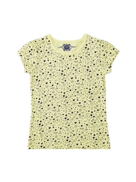

CHALK by Pantaloons Girls Yellow Printed Round Neck T-shirt