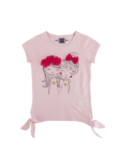 

CHALK by Pantaloons Girls Pink Printed Round Neck T-shirt