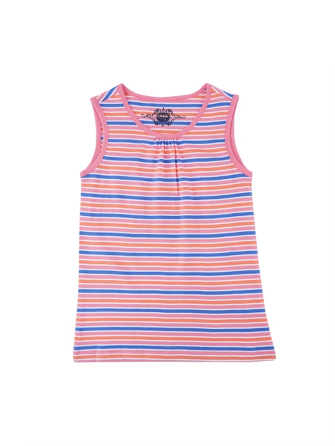 

CHALK by Pantaloons Girls Pink Striped Round Neck T-shirt