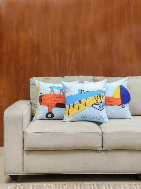 

House This Blue Set of 3 Cartoon Characters Square Cushion Covers